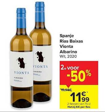 Carrefour Spanje Rias Baixas Vionta Albarino aanbieding