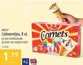 ALDI Mucci Ijshoorntjes 8 St. aanbieding