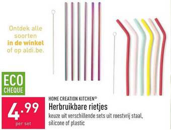 Home Creation Kitchen Herbruikbare Rietjes