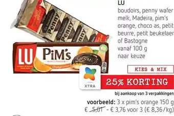 Lu boudoirs, penny wafer melk, madeira, pim's orange, choco as, petit beurre, petit beukelaer of bastogne