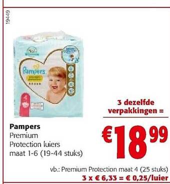Colruyt Pampers premium protection luiers aanbieding