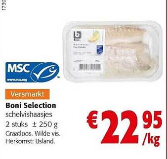 Colruyt Boni selection schelvishaasjes aanbieding