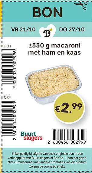 Bon Ap Macaroni met ham en kaas aanbieding