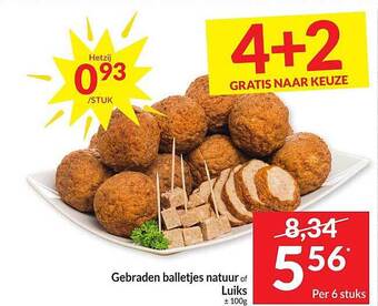 Intermarché Gebraden balletjes natuur of luiks aanbieding