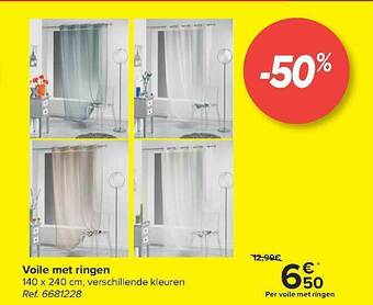 Carrefour Voile Met Ringen 140x240 Cm aanbieding