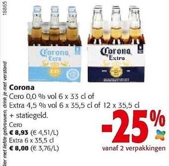 Colruyt Corona cero of extra aanbieding