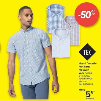 Carrefour Hemd Fantasie Met Korte Mouwen Voor Heren aanbieding