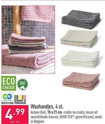 ALDI Washandjes 4 St. aanbieding