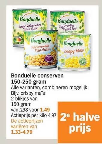 Albert Heijn Bonduelle conserven 150-250 gram aanbieding
