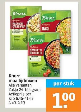 Albert Heijn Knorr maaltijdmixen aanbieding