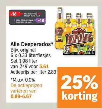 Albert Heijn Desperados aanbieding