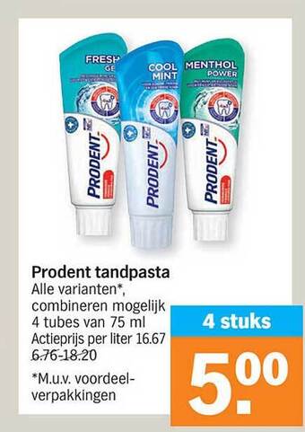 Albert Heijn Prodent tandpasta aanbieding