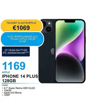AUVA Apple iphone 14 plus 128gb aanbieding