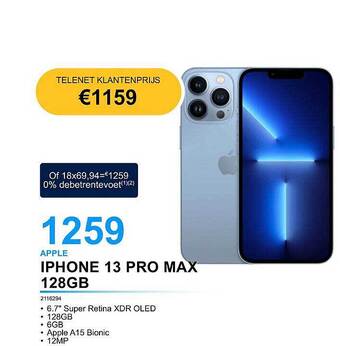 AUVA Apple iphone 13 pro max 128gb aanbieding