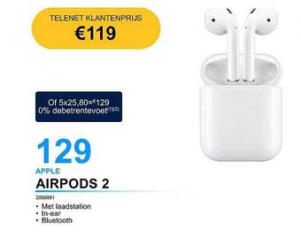 AUVA Apple airpods 2 aanbieding