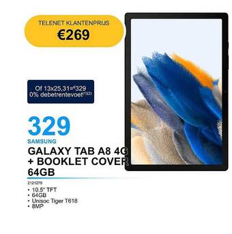 Samsung galaxy tab a8 4g + booklet cover 64gb