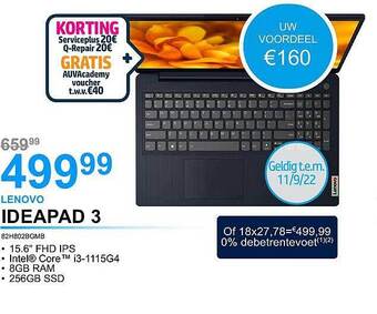 AUVA Lenovo ideapad 3 aanbieding