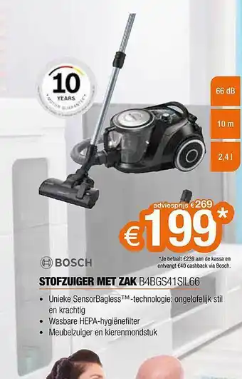 Expert Bosch stofzuiger met zak aanbieding