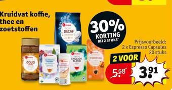 Kruidvat Kruidvat koffie, thee en zoetstoffen aanbieding