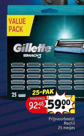 Kruidvat Gillette mach3 aanbieding