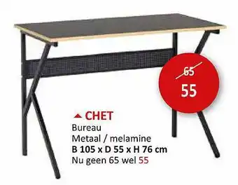 Weba Chet bureau aanbieding
