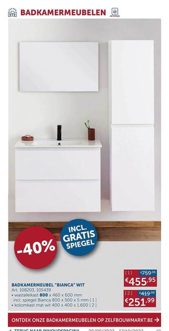 Zelfbouwmarkt Badkamermeubel aanbieding
