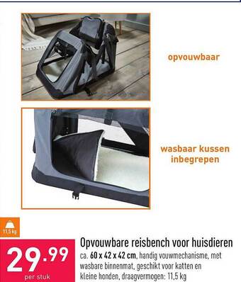ALDI Opvouwbare Reisbench Voor Huisdieren aanbieding