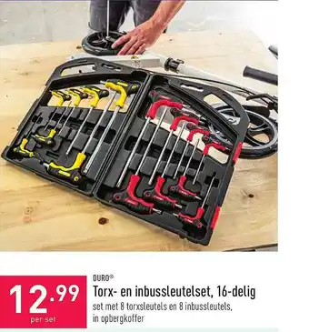 ALDI Duro Torx- En Inbussleutelset 16-delig aanbieding