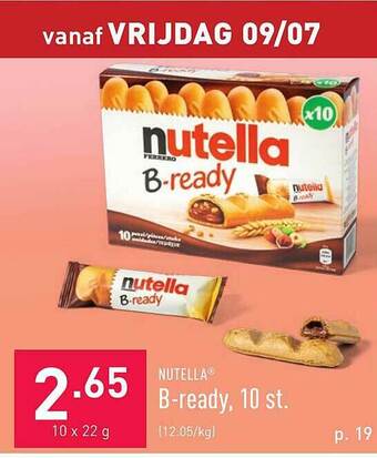 ALDI Nutella B-ready 10 St. aanbieding