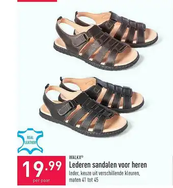 ALDI Walkx Lederen Sandalen Voor Heren aanbieding