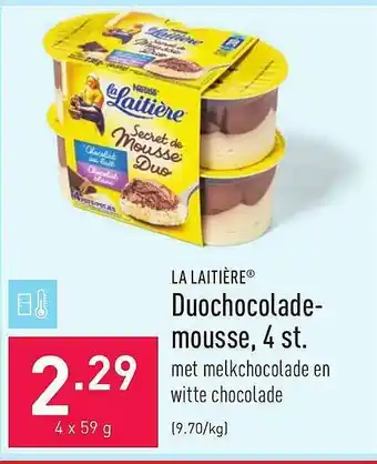ALDI La Laitiere Duochocolademouse 4 St. aanbieding