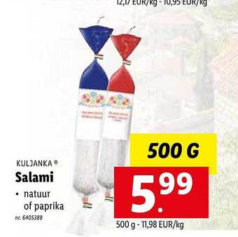 Lidl Salami aanbieding