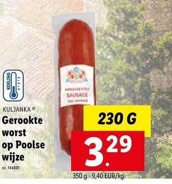 Lidl Gerookte worst op poolse wijze aanbieding