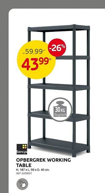 Brico Opbergrek working table aanbieding