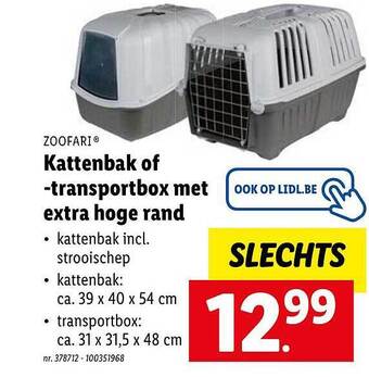 Lidl Kattenbak of transportbox met extra hoge rand aanbieding