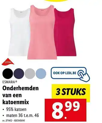 Lidl Onderhemden van een katoenmix aanbieding