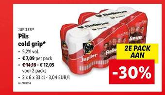 Lidl Jupiler pils cold grip aanbieding
