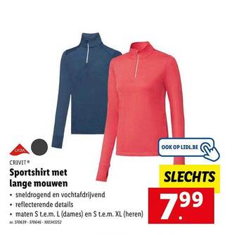 Lidl Sportshirt met lange mouwen aanbieding