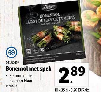 Lidl Bonenrol met spek aanbieding