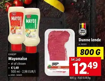 Lidl Kania mayonaise, dunne lende aanbieding