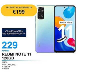 AUVA Xiaomi redmi note 11 128gb aanbieding