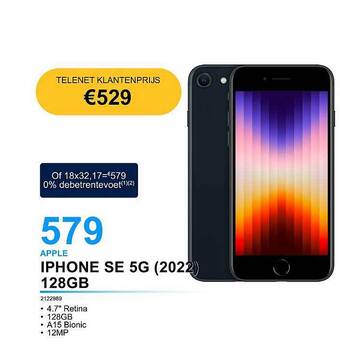 AUVA Apple iphone se 5g (2022) 128gb aanbieding
