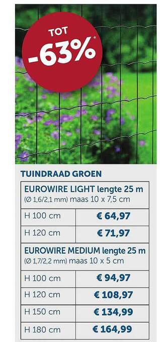 Zelfbouwmarkt Tuindraad groen aanbieding