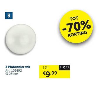 Zelfbouwmarkt 3 plafonnier wit aanbieding