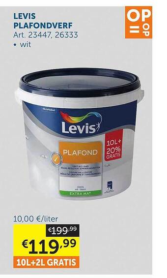 Zelfbouwmarkt Levis plafondverf aanbieding
