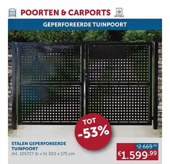 Stalen geperforeerde tuinpoort
