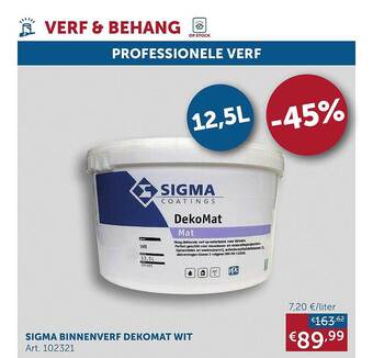 Zelfbouwmarkt Sigma binnenverf dekomat wit aanbieding