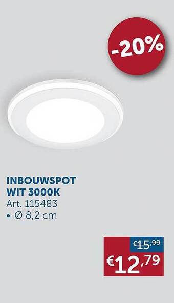 Inbouwspot wit 3000k