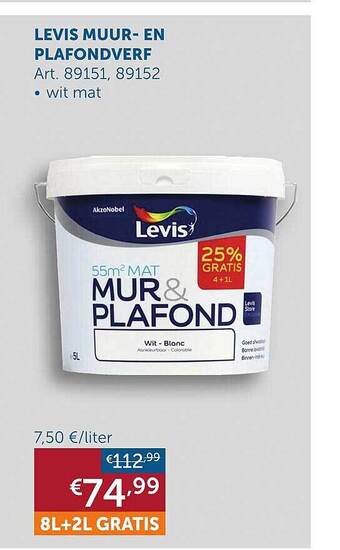 Zelfbouwmarkt Levis muur- en plafondverf aanbieding