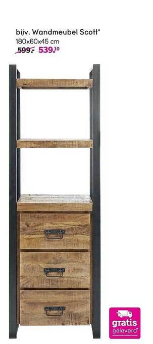 Leen Bakker Wandmeubel scott aanbieding